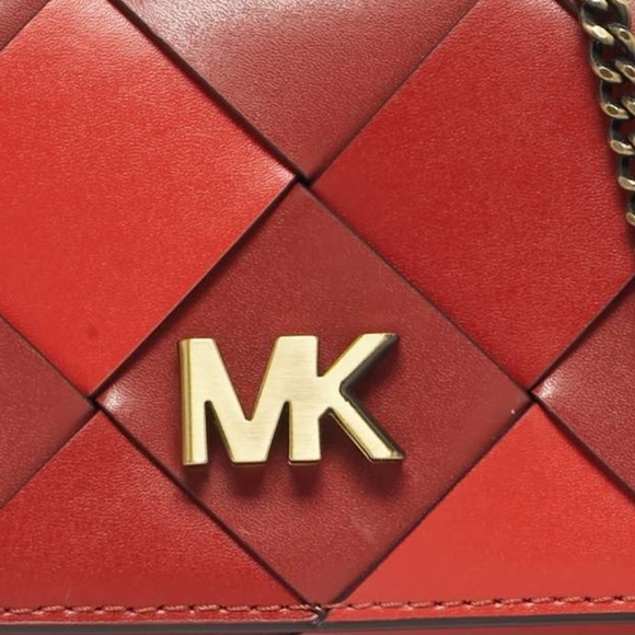 Michael Kors Red Woven Clutch Crossbody